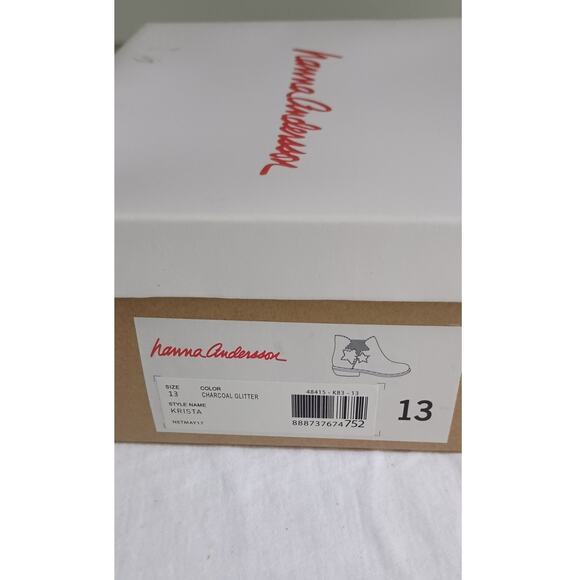 Hanna Andersson Krista Charcoal Glitter Ankle Boots Size 13 EUC - Picture 10 of 10